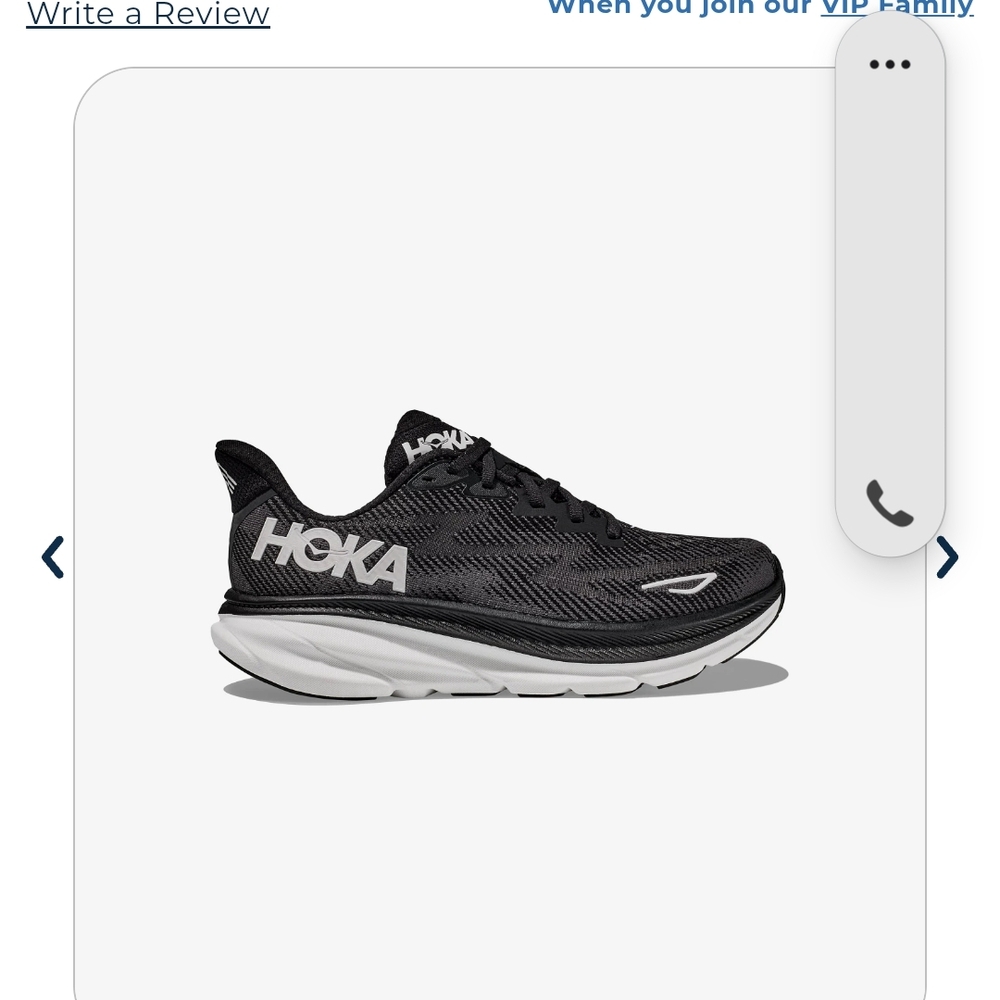 Hoka Black and White Athletic Shoes